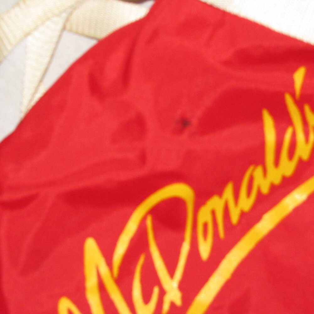Vintage McDonald's Red Yellow Lettering Zip Top Small Duffel Bag Gym Travel Fun - Picture 2 of 5
